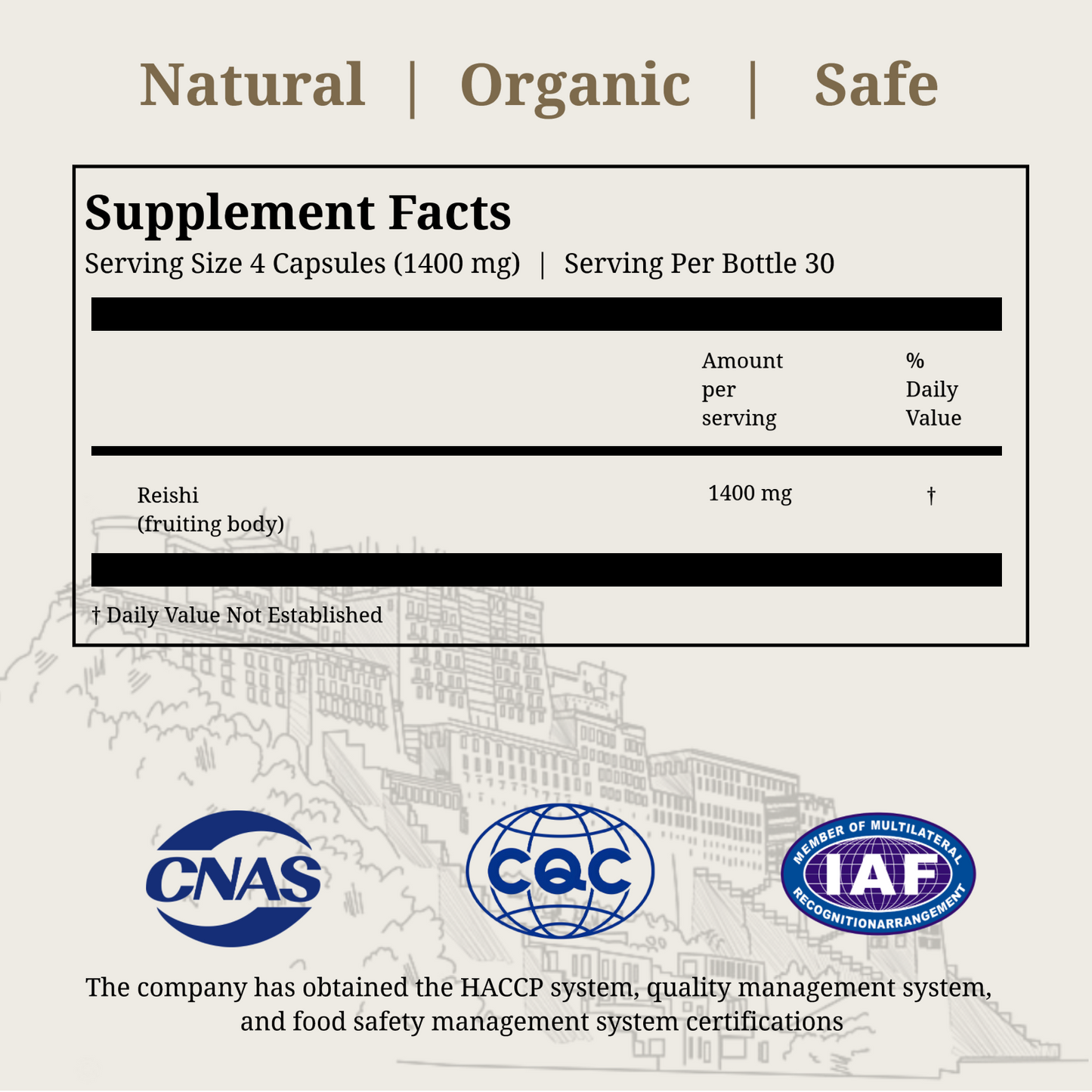 Immunity Care - Natural Reishi Mushroom, Organic Daily Supplements, Immune Support and Longevity - Vegan, Gluten-Free, Non-GMO, Tibetan Natural Herbal Supplement - 120 Capsules, 1400 mg